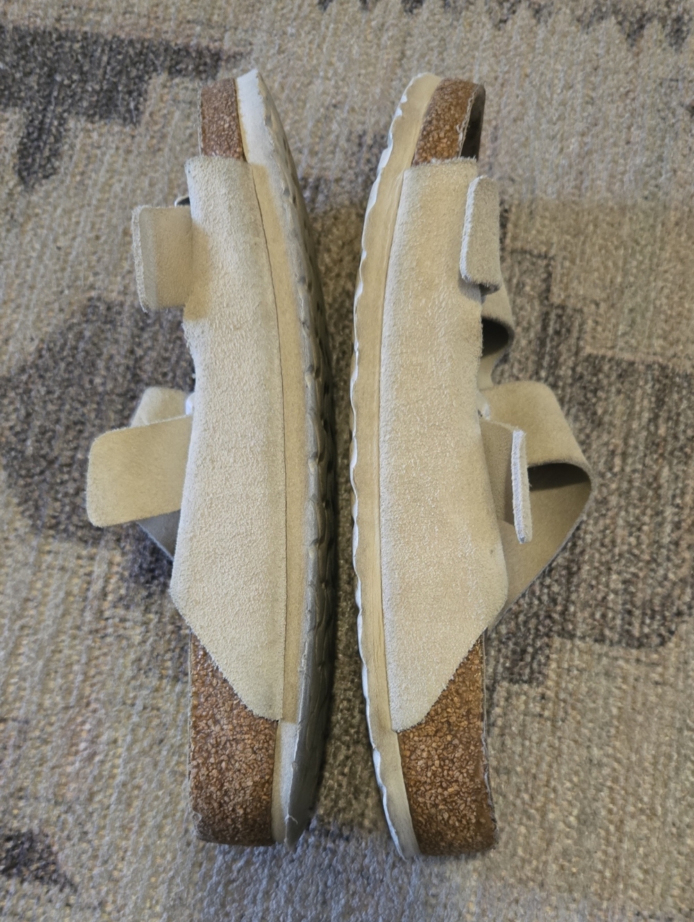Birkenstonck Beige Suede Double-Buckle Sandals - Picture 6 of 10